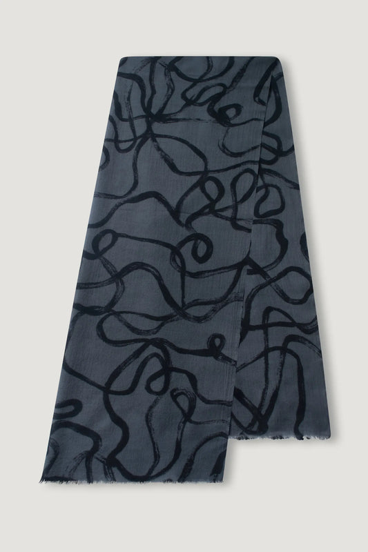 Manhattan Scribble wool scarf