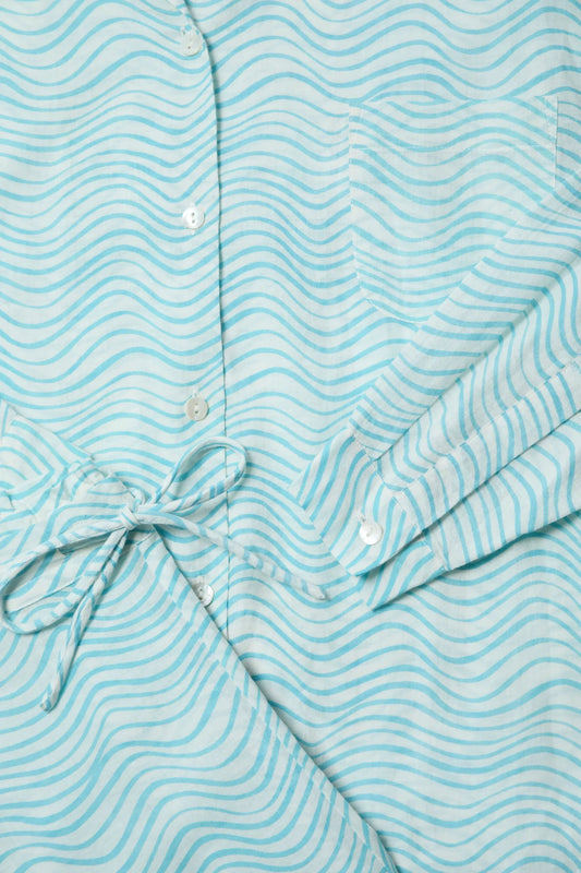 Aquamarine Ripples classic cotton pyjamas