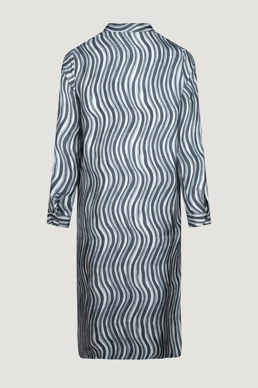 Obsidian Waves silk shirt dress
