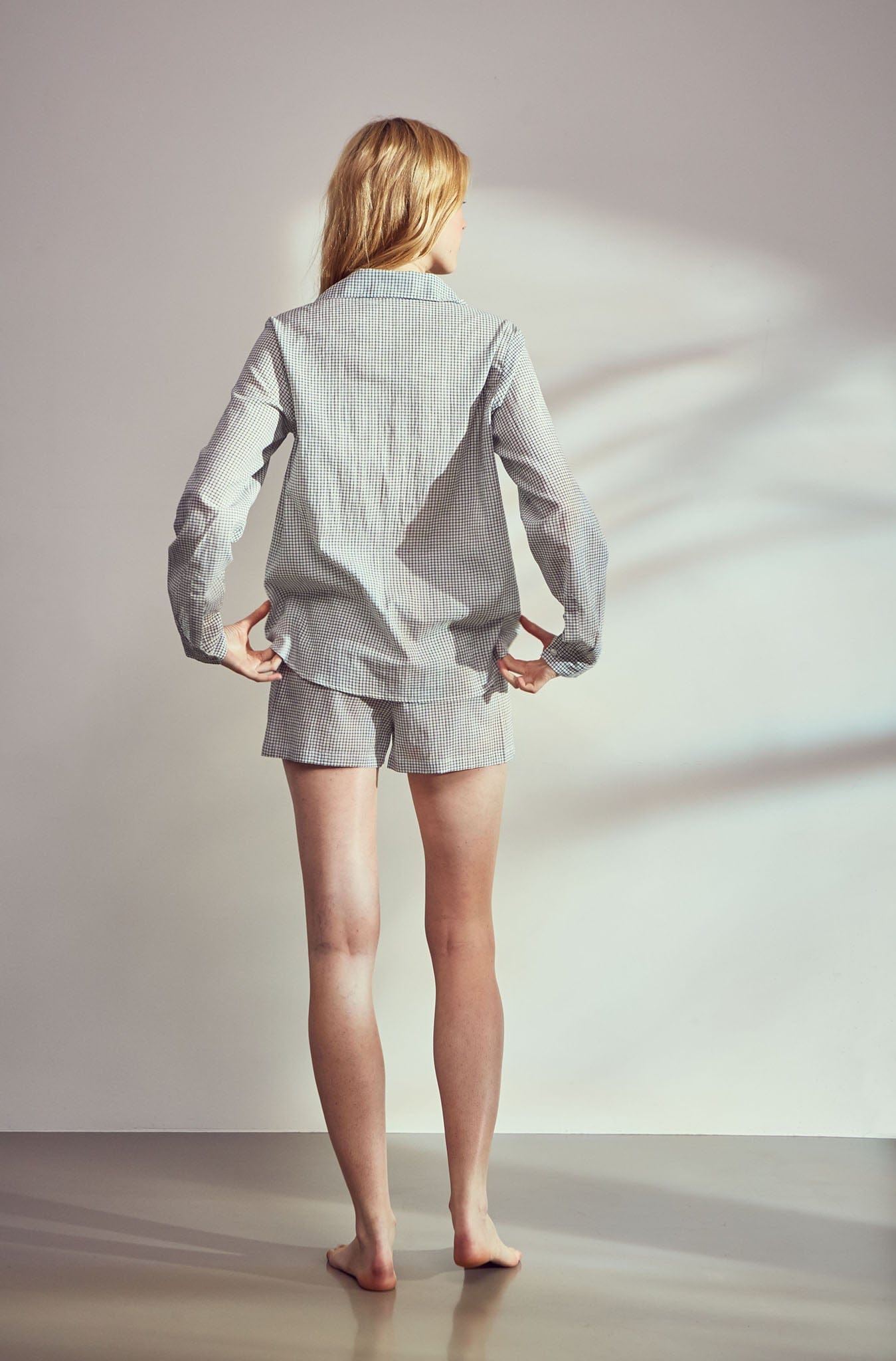 Emerald Check cotton deck shorts