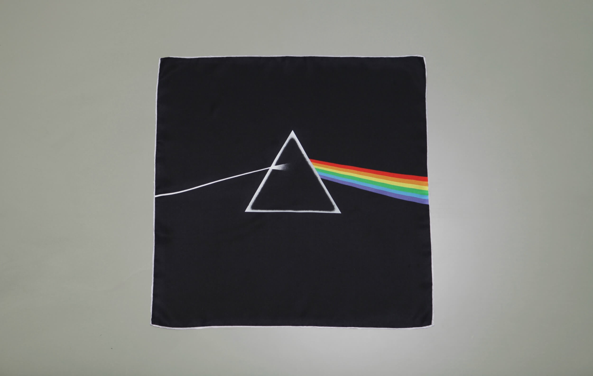 Limited edition set of three iconic Pink Floyd album covers, printed by sustainable, luxury, fashion brand Robe de Voyage, for Pink Floyd's Mortal Remains exhibition. Dark side of the moon