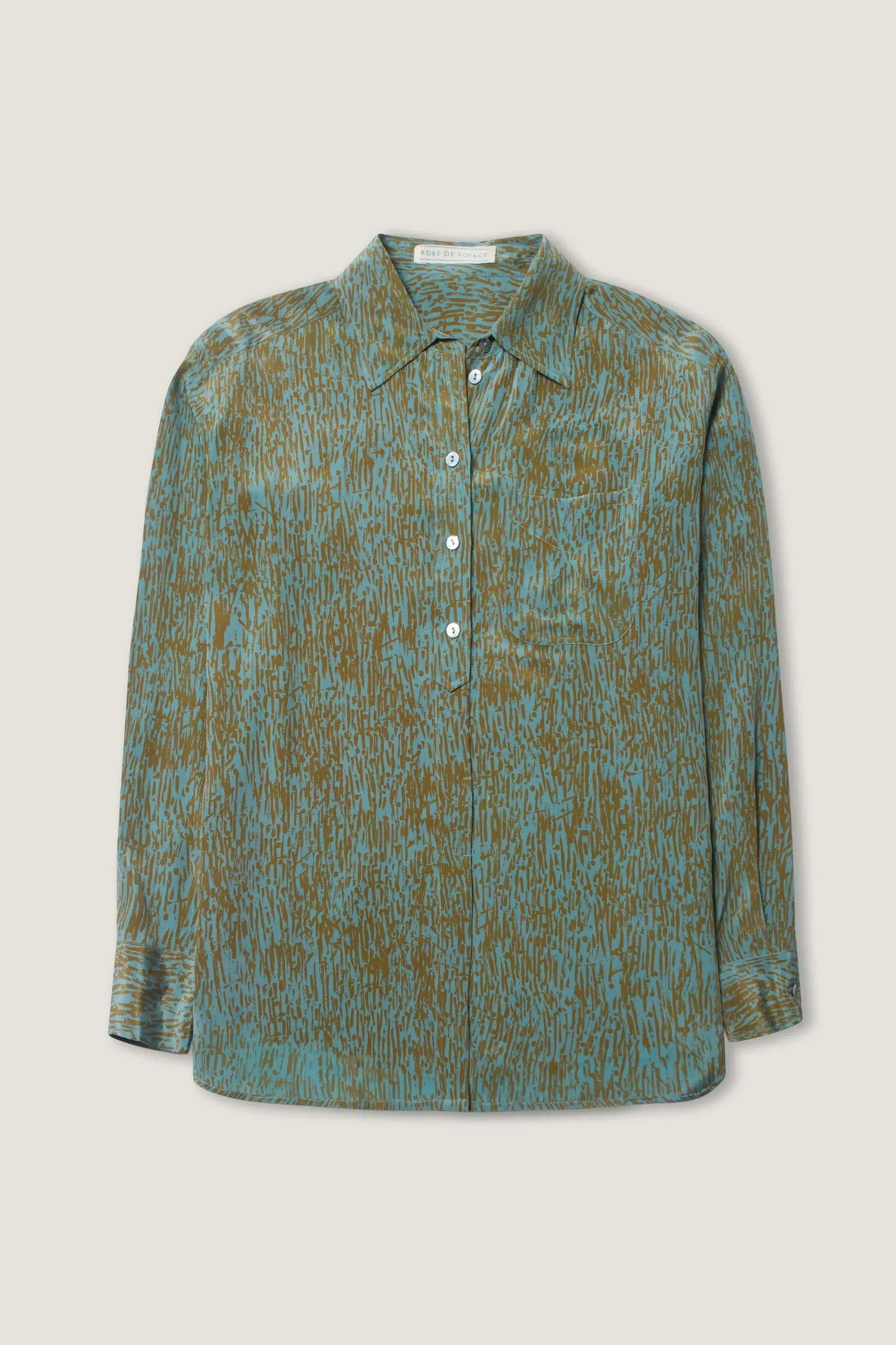 Aquamarine Allumettes classic silk shirt
