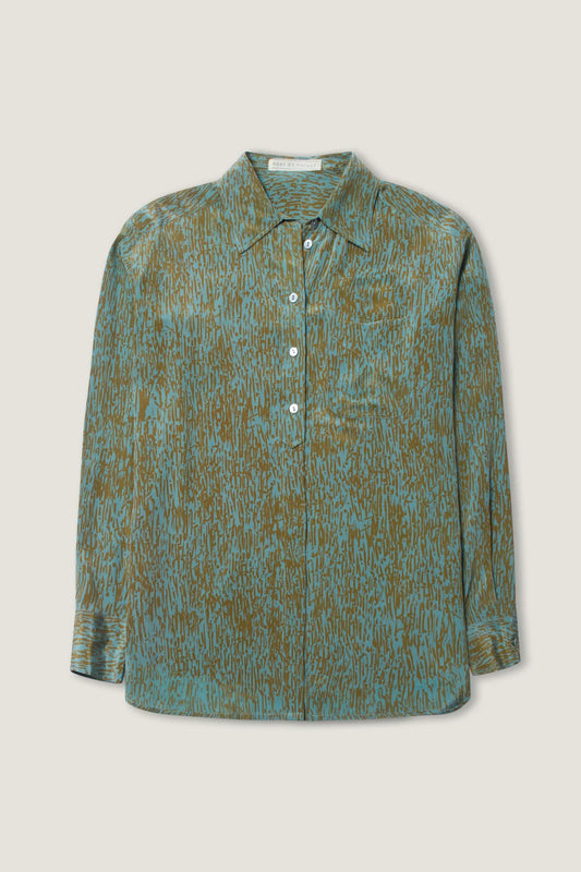 Aquamarine Allumettes classic silk shirt