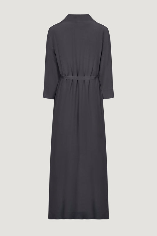 Obsidian long silk gown