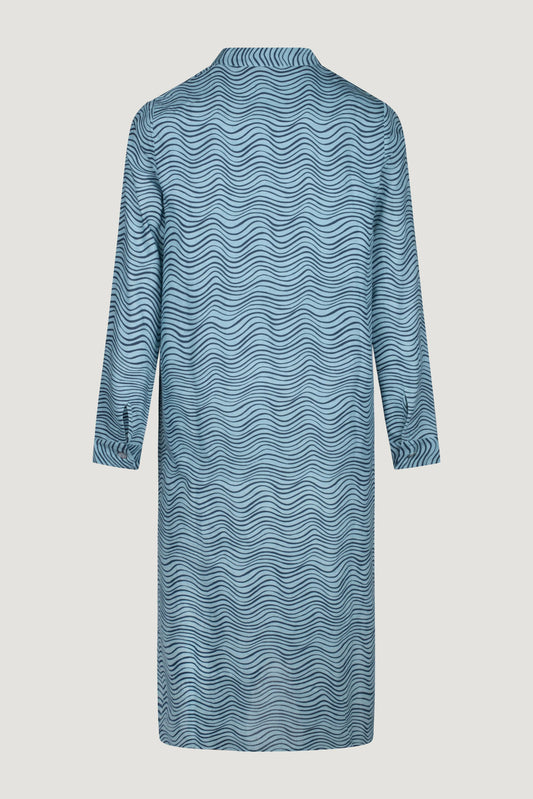 Azur Ripples cotton shirt dress