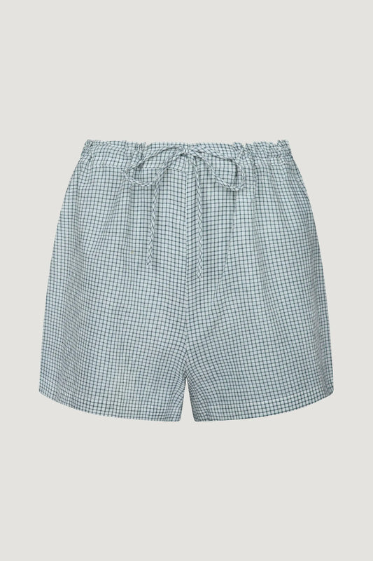 Emerald Check cotton deck shorts