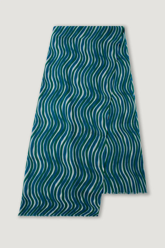 Emerald Waves wool scarf