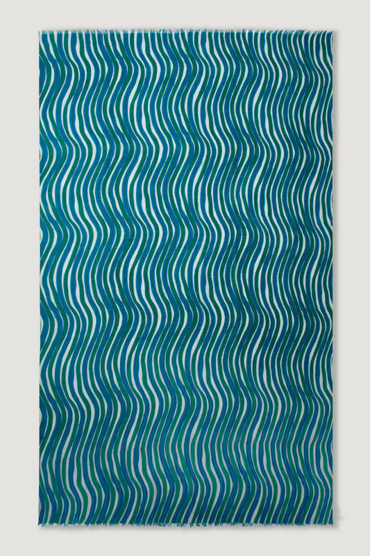 Emerald Waves wool scarf