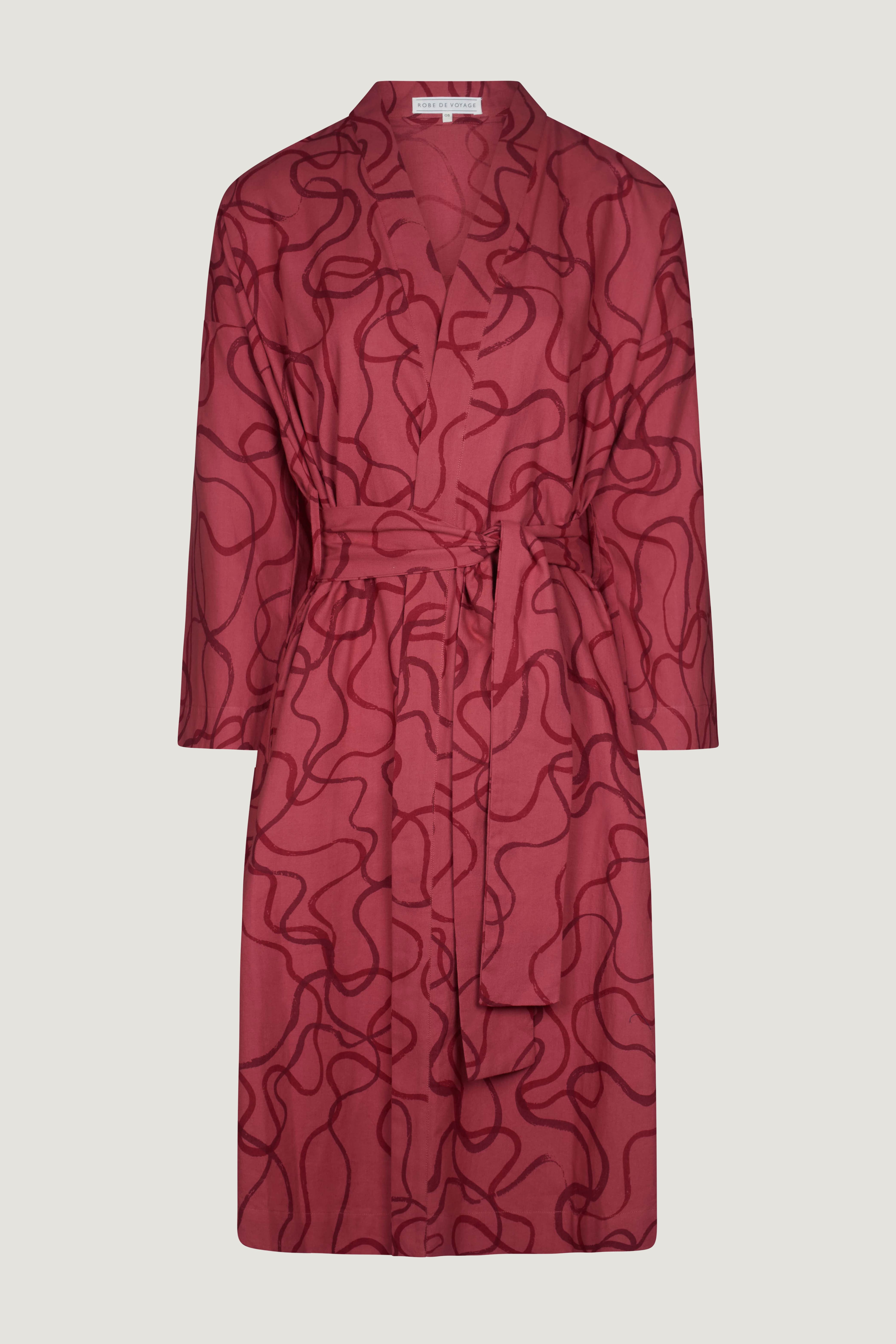 GRENAT SCRIBBLE | Khadi Cotton Robe | Robe de Voyage – RobeDeVoyage