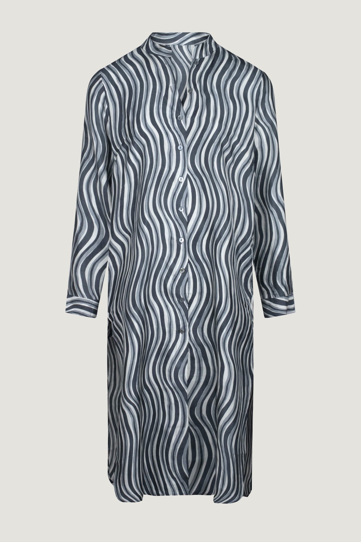 Obsidian Robe Obsidian Waves Silk Shirt Dress | Robe de Voyage – RobeDeVoyage