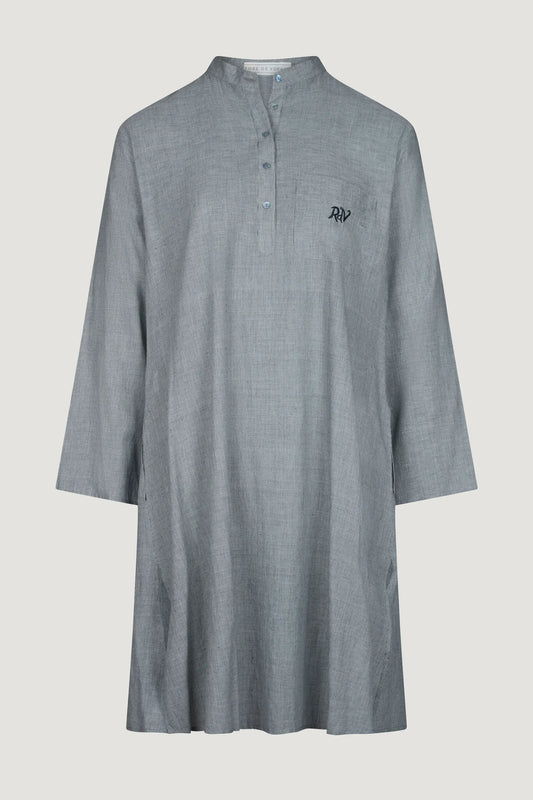 Obsidian pinstripe cotton nightshirt