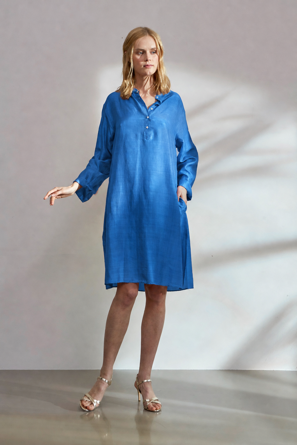 Lapis silk tunic