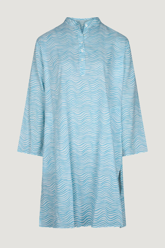 Aquamarine Ripples cotton nightshirt