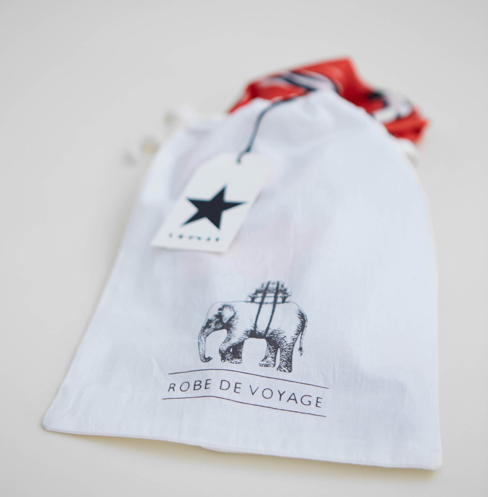 Robe de Voyage x David Bowie Archive silk scarf, crimson hand screen printed Ahimsa silk